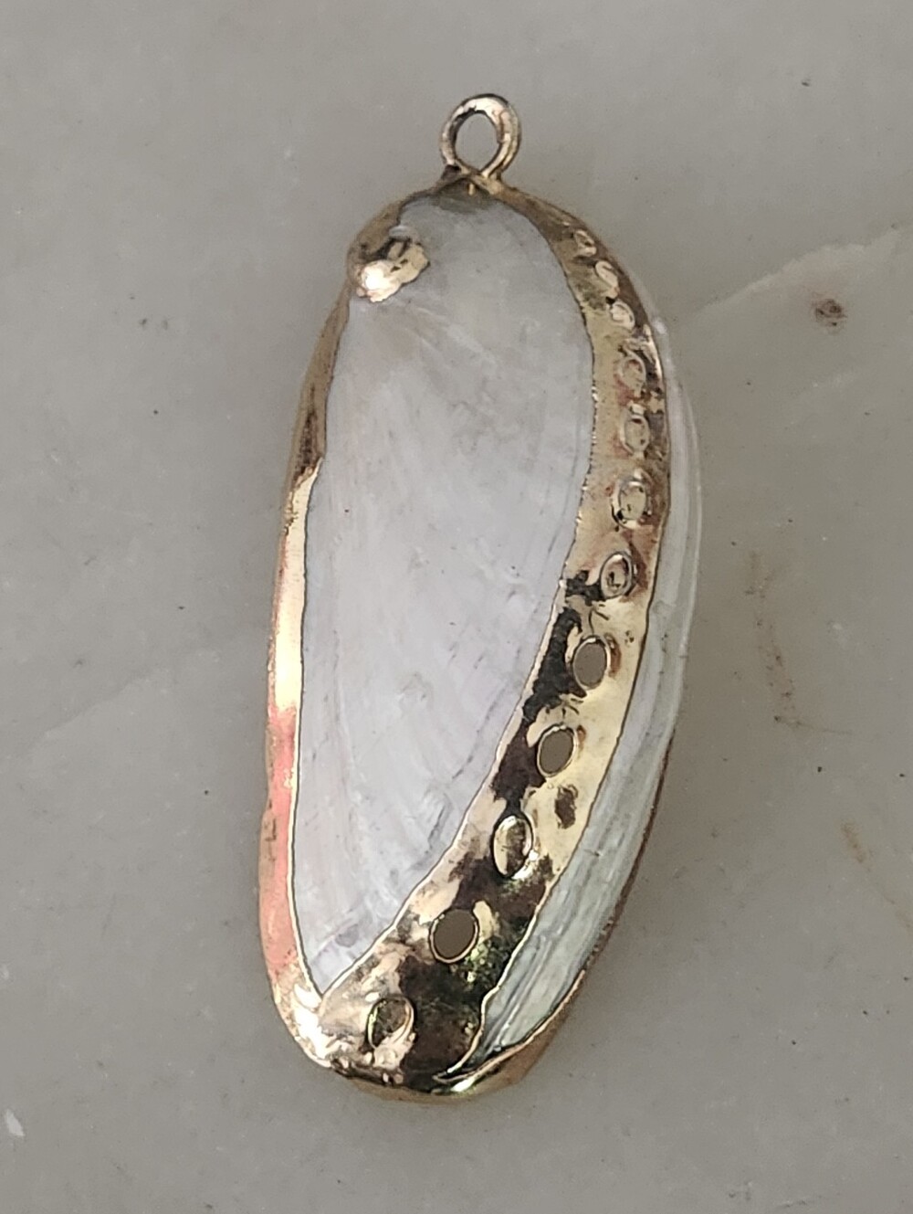 Gold Plated & White Shell Pendant